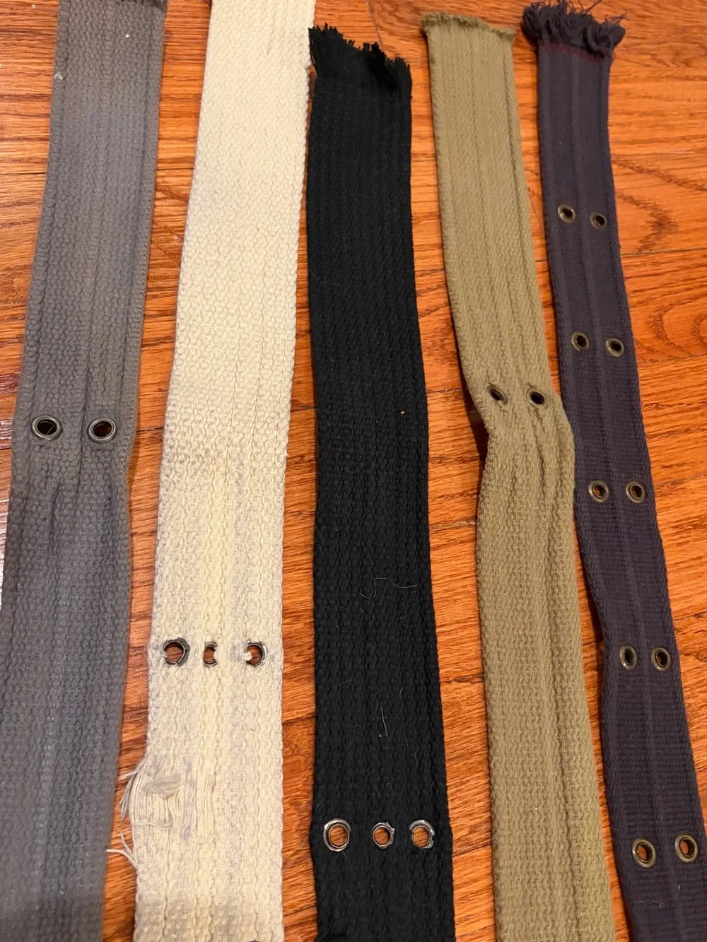 5 Canvas Men’s Webbing Belts- Black, Gray, Tan, Cream, Navy